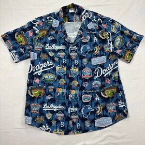 Los Angeles Dodgers Stadium 60th Anniversary Hawaiian Shirt Men's Sz Large